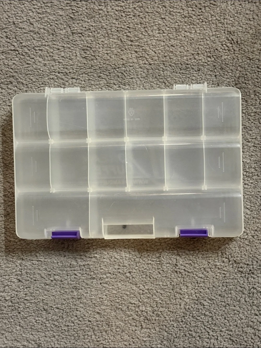 Dream Duffle Clear Plastic Storage Organizer Box with Purple Latches!